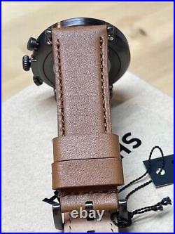 SHINOLA The Runwell Gun Metal Case Green Dial Leather Strap Men's Watch 47mm