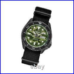 Seiko 5 Sports Automatic Watch with Green Camo Dial and Gun Metal Case #SRPJ37