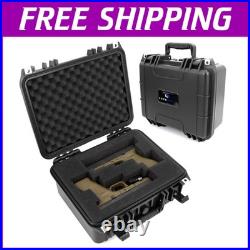 Shockproof Dual Gun Hard Case with Custom Foam for 2 Handguns Rugged Design