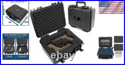 Shockproof Dual Gun Hard Case with Custom Foam for 2 Handguns Rugged Design