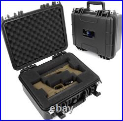 Shockproof Dual Gun Hard Case with Custom Foam for 2 Handguns Rugged Design