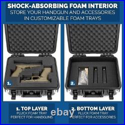 Shockproof Dual Gun Hard Case with Custom Foam for 2 Handguns Rugged Design