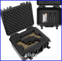 Shockproof Dual Gun Hard Case with Custom Foam for 2 Handguns Rugged Design