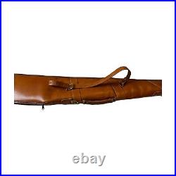Shotgun Rifle Case Hand Made Heavy Duty SADDLE Leather Sheep Skin Lining