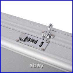 Silver New Framed Locking Gun Pistol HandGun Lock Box Hard Storage Carry Case Silver New Framed Locking Gun Pistol HandGun Lock Box Hard Storage Carry Case