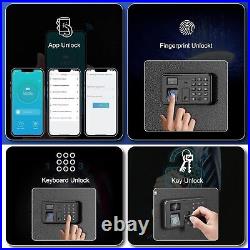 Smart Gun Safe for 4 Pistol Holders with Smart LCD UI Automatic Locking Tabs Fast