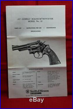 Smith & Wesson 19 Box S&w Model19 Box S & W 19 Manual Paperwork Complete 19-4