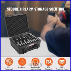Spacious 6 Pistol Hard Case, Waterproof & Dustproof with Pre-Cut Lining