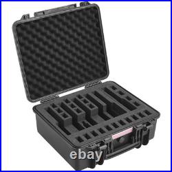 Spacious 6 Pistol Hard Case, Waterproof & Dustproof with Pre-Cut Lining