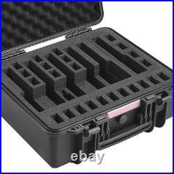 Spacious 6 Pistol Hard Case, Waterproof & Dustproof with Pre-Cut Lining