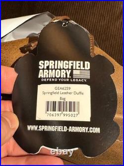 Springfield Armory Custom Leather Duffle/Overnight Bag New with tags