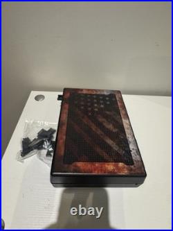 StopBox Compact Handgun Safe Case, with Lock, Rustic Flag Edition, Made in USA