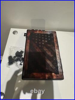 StopBox Compact Handgun Safe Case, with Lock, Rustic Flag Edition, Made in USA