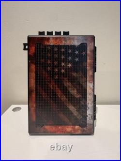 StopBox Compact Handgun Safe Case, with Lock, Rustic Flag Edition, Made in USA