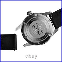 Szanto Heritage Aviator 41MM Watch -IP Gun Grey Case Black Dial Tan Strap SZ2757