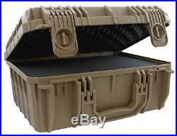 TAN Seahorse SE630FP4. 4 Handgun case with foam & Pelican- 1450 TSA lock