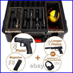 TIGERKING Pistol Case for Multi Handguns Waterproof Hard Shell Handgun Case
