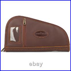 TOURBON Leather Hunting Pistol Protector Case Handgun Storage Bag Padded withSlot TOURBON Leather Hunting Pistol Protector Case Handgun Storage Bag Padded withSlot