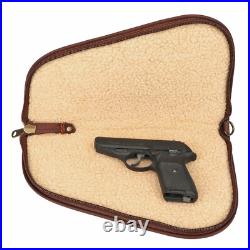 TOURBON Leather Hunting Pistol Protector Case Handgun Storage Bag Padded withSlot TOURBON Leather Hunting Pistol Protector Case Handgun Storage Bag Padded withSlot