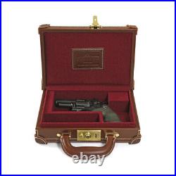 TOURBON Leather Revolver Hard Case Gun Storage Box Handgun Carry Pistol Cabinet
