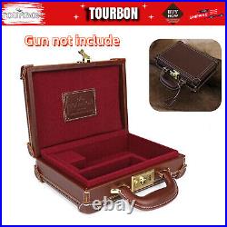 TOURBON Vintage Canvas Leather Shotgun Hard Case – Hunting Weapon Storage With Lock