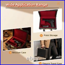 TOURBON Real Leather Gun Case Lockable Pistol Revolver Storage Box Hard Carrier