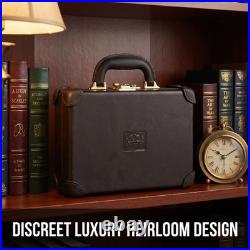 TOURBON Real Leather Gun Case Lockable Pistol Revolver Storage Box Hard Carrier