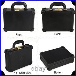 TOURBON Real Leather Gun Case Lockable Pistol Revolver Storage Box Hard Carrier