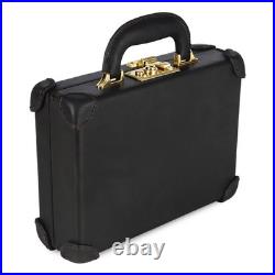 TOURBON Real Leather Gun Case Lockable Pistol Revolver Storage Box Hard Carrier