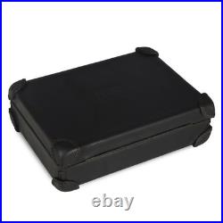 TOURBON Real Leather Gun Case Lockable Pistol Revolver Storage Box Hard Carrier