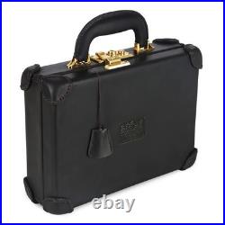 TOURBON Real Leather Gun Case Lockable Pistol Revolver Storage Box Hard Carrier