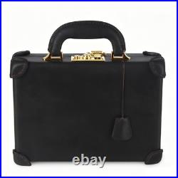 TOURBON Real Leather Gun Case Lockable Pistol Revolver Storage Box Hard Carrier