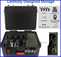 TSA Approved Gun Case Lockable for 1-4 Pistols, Waterproof Pistol Carrying Case