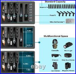 TSA Approved Gun Case for Pistol Holds 5 Handguns & 16 Magazines Air Travel H