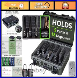 TSA Approved Hard Shell Gun Case for Multiple Handguns Waterproof, Dustproof