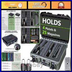 TSA Approved Hard Shell Gun Case for Multiple Handguns Waterproof, Dustproof