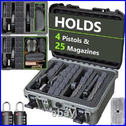 TSA Approved Hard Shell Gun Case for Multiple Handguns Waterproof, Dustproof