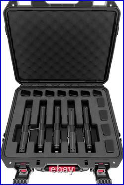 TSA Approved Pistol Case Waterproof IP68 Hard Travel Gun Storage for 5 Handgun