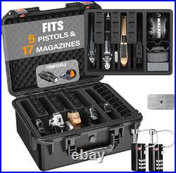 TSA Approved Pistol Case for Multiple Handguns Waterproof Hard Gun Case with P