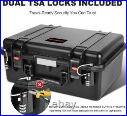 TSA Approved Pistol Case for Multiple Handguns Waterproof Hard Gun Case with P