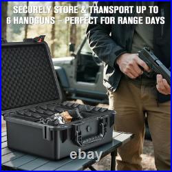 TSA Approved Pistol Case for Multiple Handguns Waterproof Hard Gun Case with P
