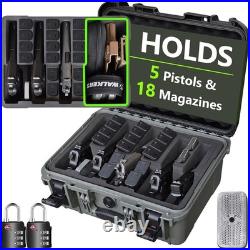 TSA Approved Pistol Gun Case for Multiple Handguns Hard Shell Waterproof