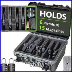 TSA Approved Pistol Gun Case for Multiple Handguns Hard Shell Waterproof &