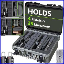 TSA Approved Pistol Gun Case for Multiple Handguns Hard Shell Waterproof & Dus