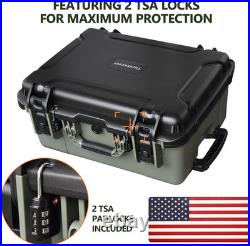 TSA Approved Pistol Gun Case for Multiple Handguns Hard Shell Waterproof & Dus