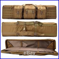 Tactical Dual Rifle case Range Bag, Shooting Hunting Range, 48-36 Black