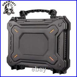 Tactical Hard Plastic Pistol Handgun Carry Case Lockable Storage Portable Box BK