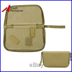 Tactical Hunting Hand Gun Pistol Carry Case Pouch Handgun Padded Storage Bag Tan