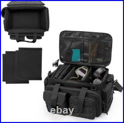 Tactical Pistol Range Bag with 4 Padded Cases for Secure Transport