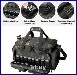 Tactical Pistol Range Bag with 4 Pistol Cases Padded Gun Duffle Range Bag Camo